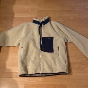 Patagonia white zip up bomber